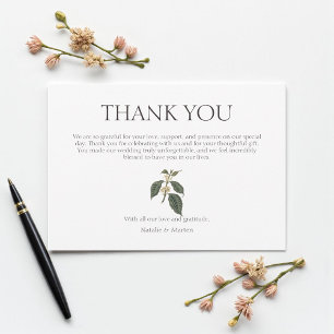 Bohemian Elegance Rustic Winter Coffee Plant Thank You Card