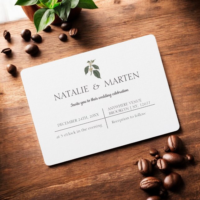 Bohemian Elegance Simple Coffee Lovers Wedding Invitation (Creator Uploaded)