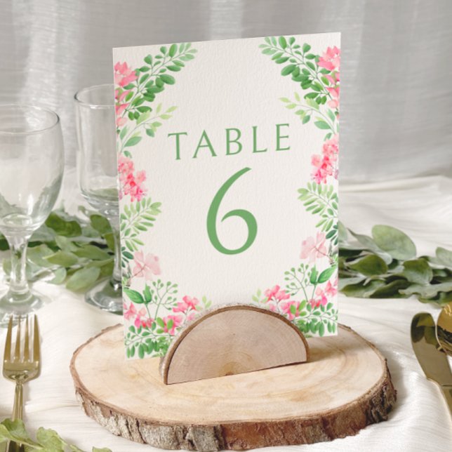 Bohemian Elegant Pink Floral Wedding Table Numbers (Creator Uploaded)