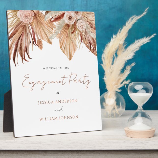 Bohemian Engagement Party Welcome Entrance Sign Plaque (Side)