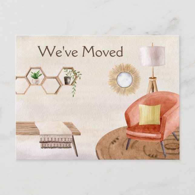 Bohemian Entryway Moving Announcement Postcard (Front)