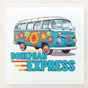 Bohemian Express.w-min Glass Coaster
