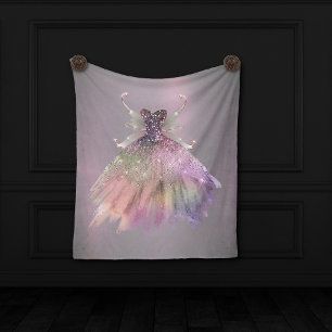 Bohemian Fairy Ball Gown   Muted Ombre Wine Sheen Fleece Blanket