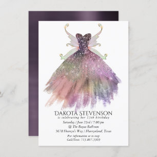 Bohemian Fairy Ball Gown   Muted Ombre Wine Sheen Invitation