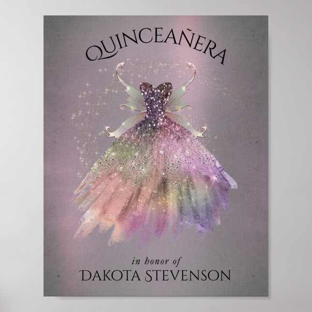 Bohemian Fairy Ball Gown | Muted Ombre Wine Sheen Poster (Front)