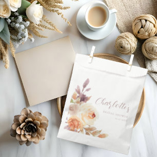 Bohemian Fall Floral Bridal Shower Favour Bags