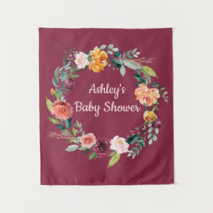Bohemian Fall in Love Autumn Baby Shower Backdrop Tapestry