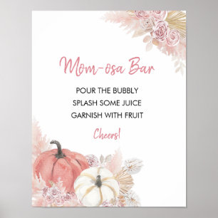 Bohemian Fall in Love Baby Shower Mum-osa Bar Post Poster