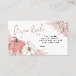 Bohemian Fall in Love Pumpkin Diaper Raffle Enclosure Card