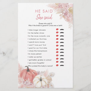 Bohemian Fall in Love Pumpkin He Said She Said