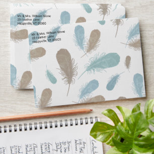 Bohemian Feather Pattern A7 Decorated Envelope