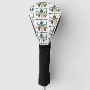Bohemian Feathers Dreamcatcher Blue Antler  Arrow Golf Head Cover