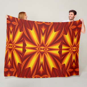 Bohemian Fire Flowers 102 Fleece Blanket