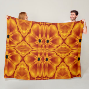 Bohemian Fire Flowers 114 Fleece Blanket