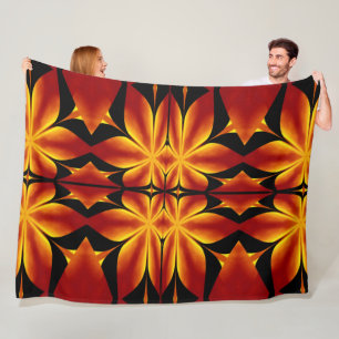 Bohemian Fire Flowers 92 Fleece Blanket
