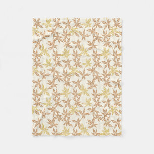 Bohemian flora retro botanical plant fleece blanket