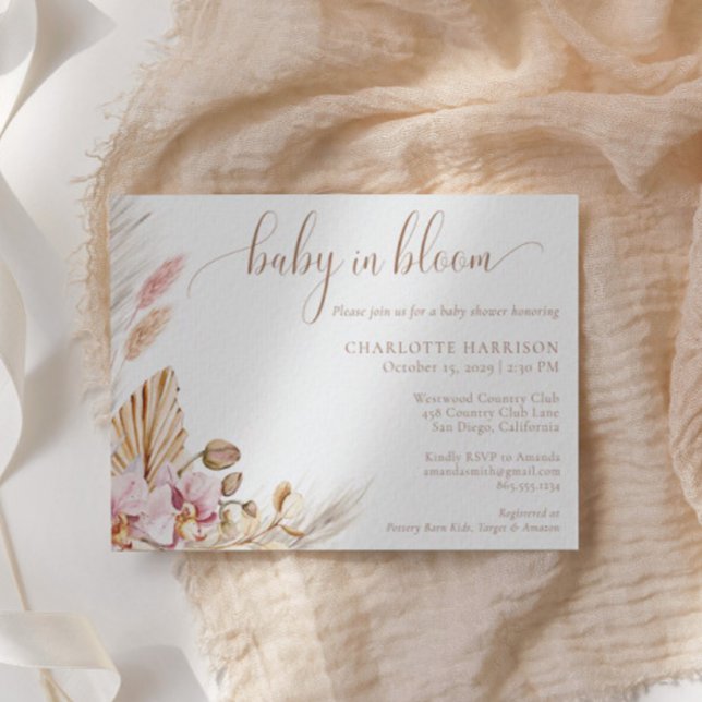 Bohemian Floral Baby in Bloom | Baby Shower Invitation (Creator Uploaded)
