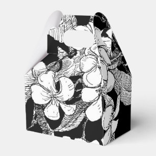 Bohemian Floral Black White Modern Favour Box