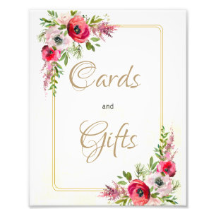 Bohemian Floral Cards and Gifts Wedding Poster