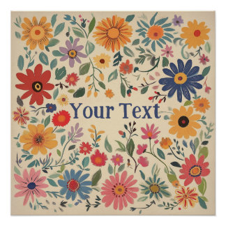 Bohemian Floral Custom Art Print