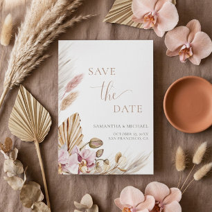 Bohemian Floral Elegant Save the Date Announcement