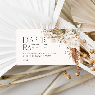 Bohemian Floral & Feather Baby Shower Enclosure Card