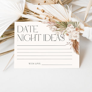 Bohemian Floral & Feathers Date Night Ideas Invitation