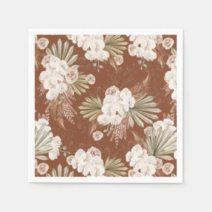 Bohemian Floral & Feathers Napkin