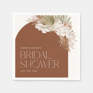 Bohemian Floral & Feathers Shower Napkin