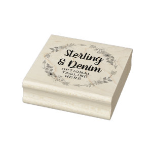 Bohemian Floral Frame & Arrows Personalised Custom Rubber Stamp