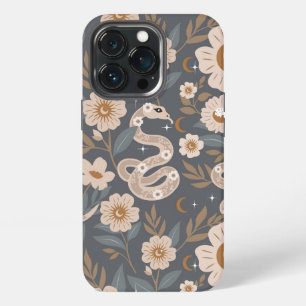 Bohemian Floral Holistic Snake Sun & Moon Pattern iPhone 13 Pro Case