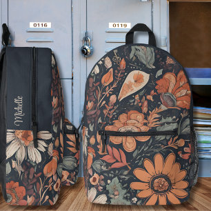 Bohemian Floral Monogram Printed Backpack