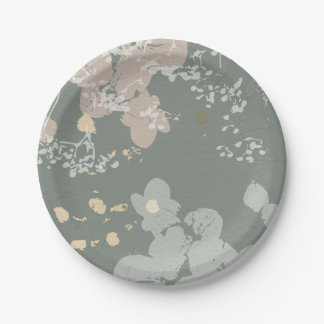 Bohemian Floral Paper Plates For Baby Shower