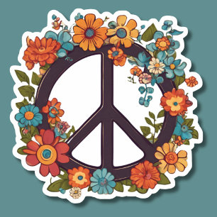 Bohemian Floral Peace Sign Waterproof