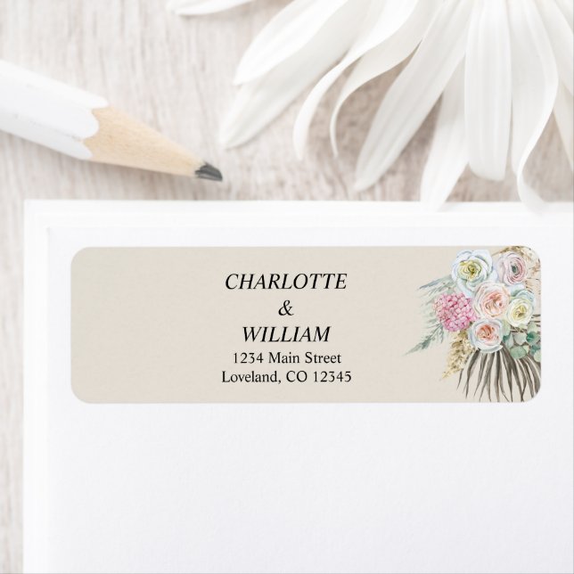  Bohemian Floral Return Address Label (Insitu)