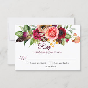 Bohemian Floral Romance RSVP Cards