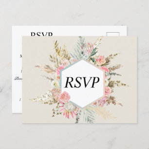 Bohemian Floral Rsvp Postcard