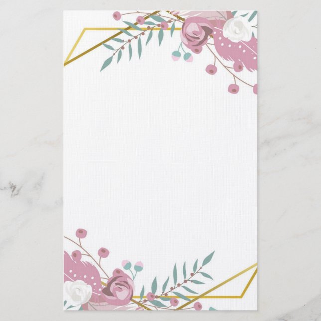 Bohemian Floral Stationery (Front)