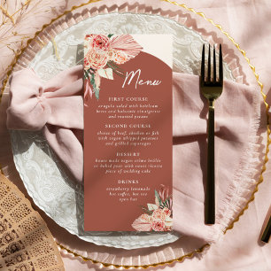 Bohemian Floral Terracotta & Ivory Menu