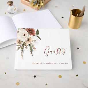 Bohemian Floral Terracotta Wedding Guest Book