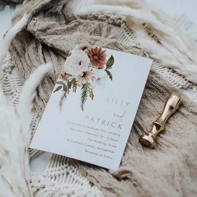 Bohemian Floral Terracotta Wedding Rose Gold (Creator Uploaded)