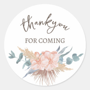 Bohemian Floral Thank You Classic Round Sticker
