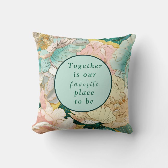 Bohemian Floral Wedding Cushion (Front)