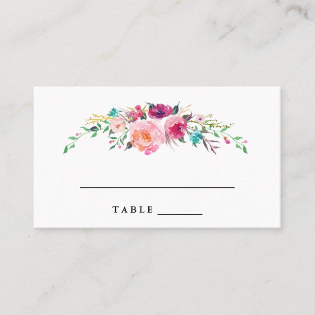 Bohemian Floral Wedding Escort Cards (Front)