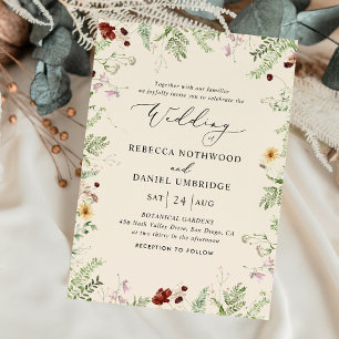 Bohemian Floral Wedding Invitation