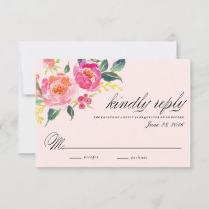 Bohemian Floral Wedding response card