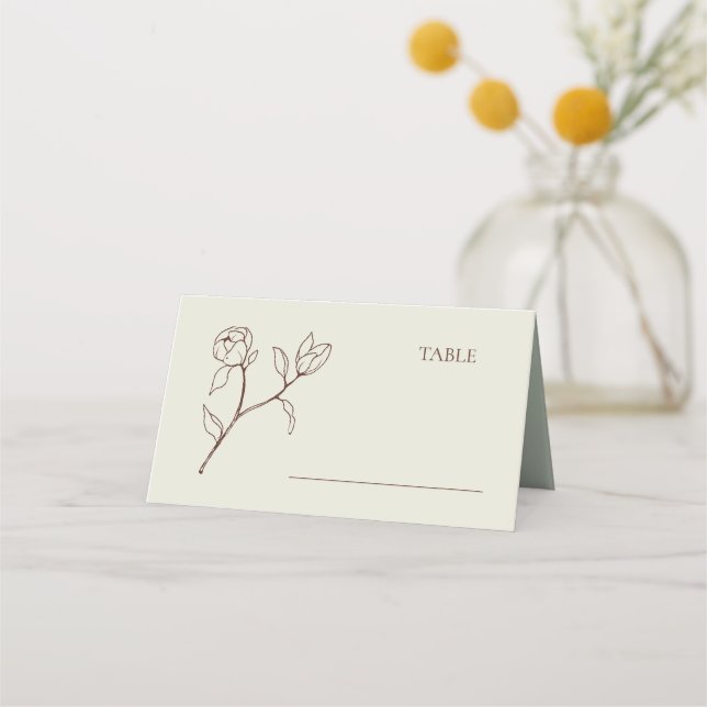 Bohemian Floral Wedding Table Place Card (Front)