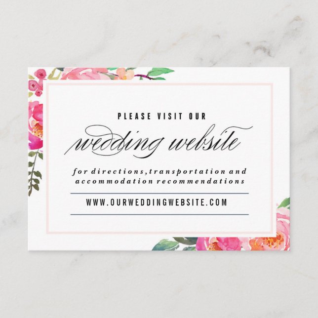Bohemian Floral Wedding website card (Front)