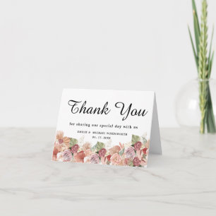 Bohemian Florals Thank You Note Card