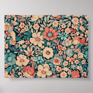 Bohemian Flower Pattern Poster